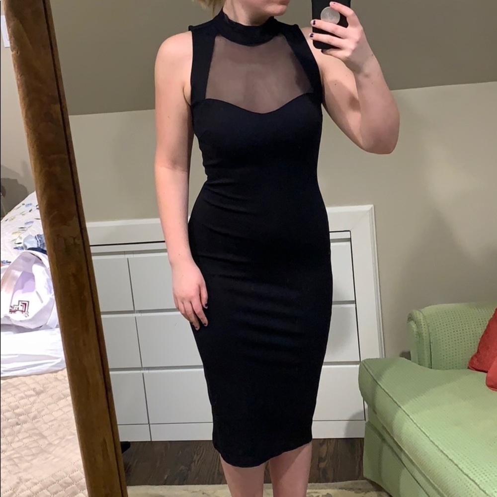 NWOT Sexy black high neck dress